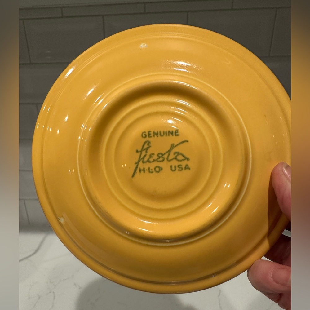 Vintage fiestaware original yellow cup and saucer